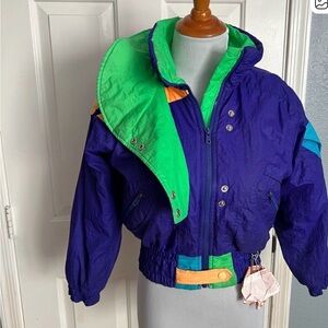 Vintage Obermeyer Blue and Green Kids Puffer Jacket